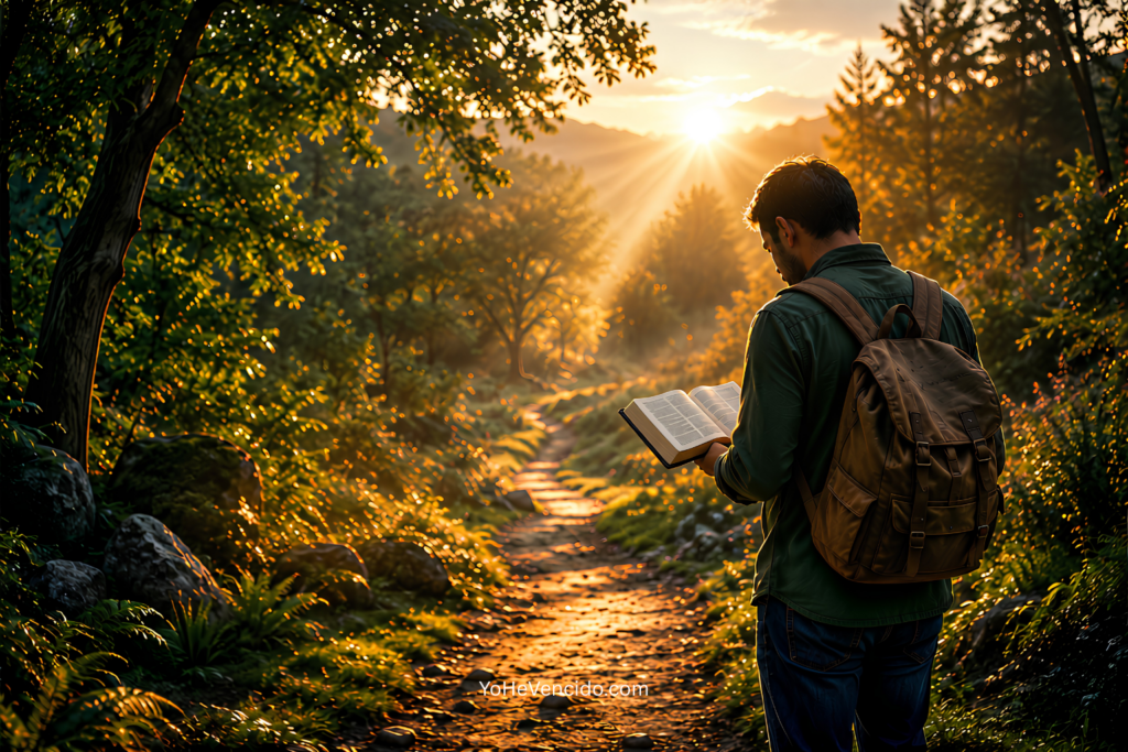 Creyente caminando en comunión con Dios representando la verdadera piedad según la Biblia en 1 Timoteo 4:7.